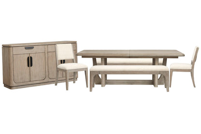 Magnussen - Braelyn Dorian Grey Extendable Rectangular Dining Table With 2 Benches 2 Side Chairs And Server - D5874-21-KIT26 view 1