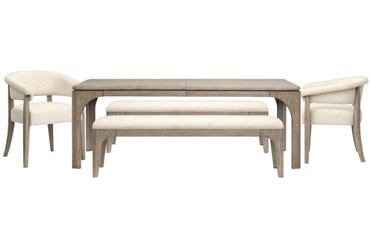 Magnussen - Braelyn Dorian Grey Extendable Rectangular Dining Table With 2 Benches And 2 Host Chairs - D5874-20-KIT28 view 1