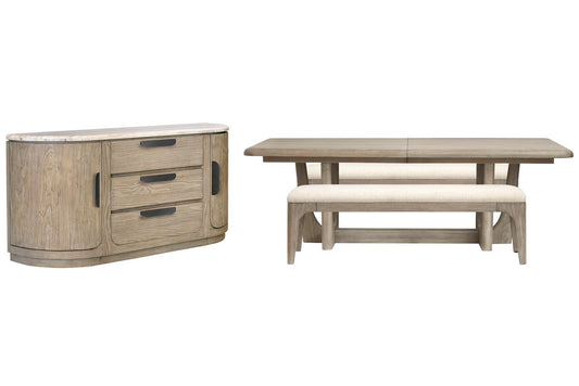 Magnussen - Braelyn Dorian Grey Extendable Rectangular Dining Table With 2 Benches And Buffet - D5874-21-KIT24 view 1