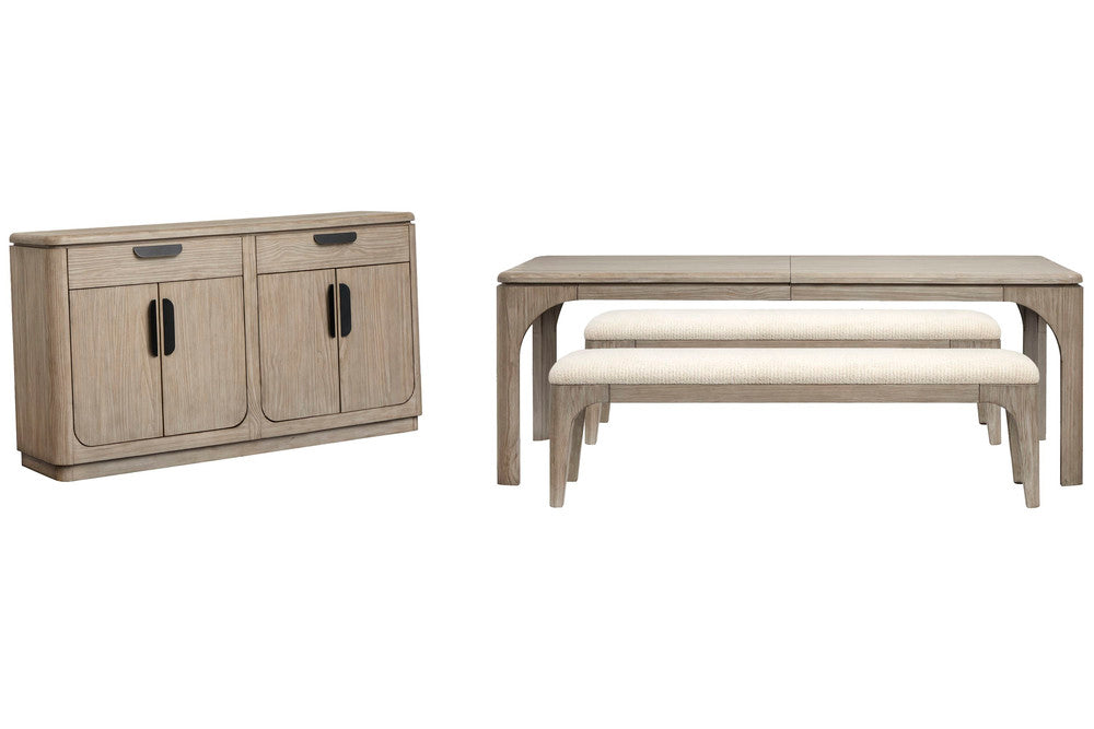 Magnussen - Braelyn Dorian Grey Extendable Rectangular Dining Table With 2 Benches And Server - D5874-20-KIT23 view 1