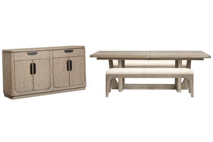 Magnussen - Braelyn Dorian Grey Extendable Rectangular Dining Table With 2 Benches And Server - D5874-21-KIT23 view 1