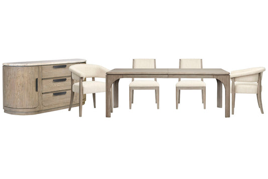 Magnussen - Braelyn Dorian Grey Extendable Rectangular Dining Table With 2 Side Chairs 2 Host Chairs And Buffet - D5874-20-KIT9 view 1