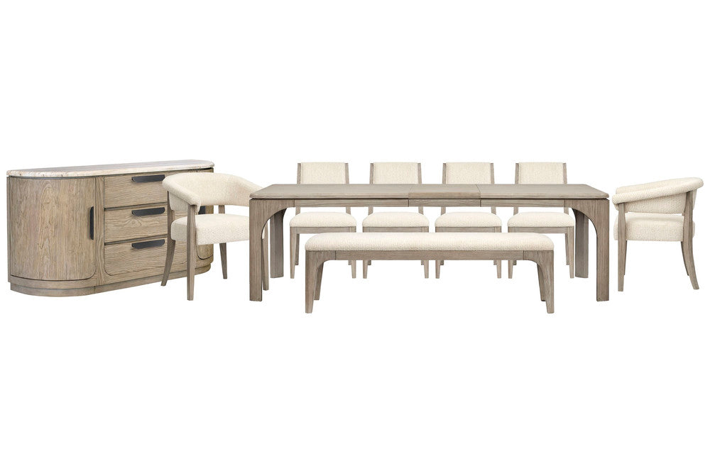 Magnussen - Braelyn Dorian Grey Extendable Rectangular Dining Table With 4 Side Chairs 2 Host Chairs Bench And Buffet - D5874-20-KIT21 view 1