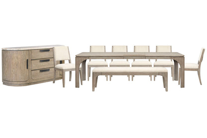 Magnussen - Braelyn Dorian Grey Extendable Rectangular Dining Table With 6 Side Chairs Bench And Buffet - D5874-20-KIT18 view 1