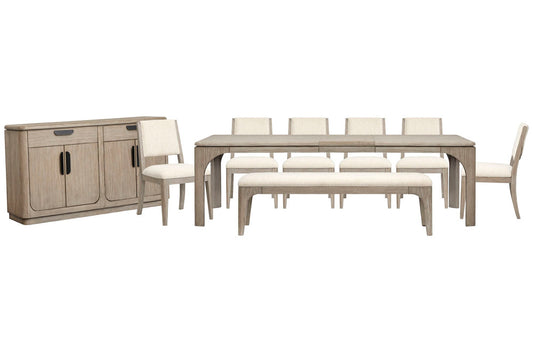 Magnussen - Braelyn Dorian Grey Extendable Rectangular Dining Table With 6 Side Chairs Bench And Server - D5874-20-KIT17 view 1