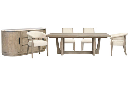 Magnussen - Braelyn Dorian Grey Extendable Trestle Dining Table With 2 Side Chairs 2 Host Chairs And Buffet - D5874-21-KIT9 view 1