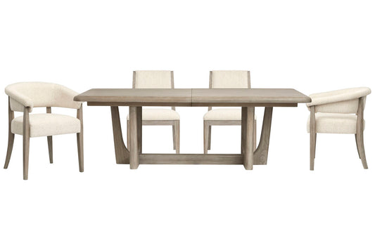 Magnussen - Braelyn Dorian Grey Extendable Trestle Dining Table With 2 Side Chairs And 2 Host Chairs - D5874-21-KIT7 view 1