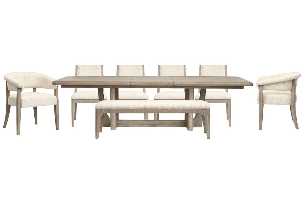 Magnussen - Braelyn Dorian Grey Extendable Trestle Dining Table With 4 Side Chairs 2 Host Chairs And Bench - D5874-21-KIT19 view 1