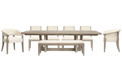 Magnussen - Braelyn Dorian Grey Extendable Trestle Dining Table With 4 Side Chairs 2 Host Chairs And Bench - D5874-21-KIT19 view 1