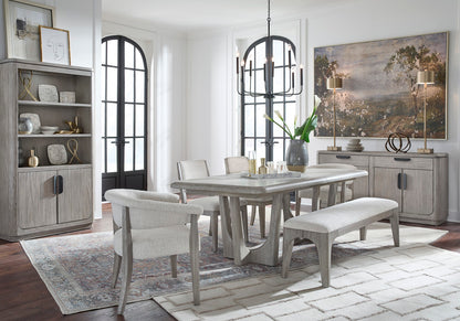 Magnussen - Braelyn Dorian Grey Extendable Trestle Dining Table With 4 Side Chairs 2 Host Chairs And Server - D5874-21-KIT11 view 11