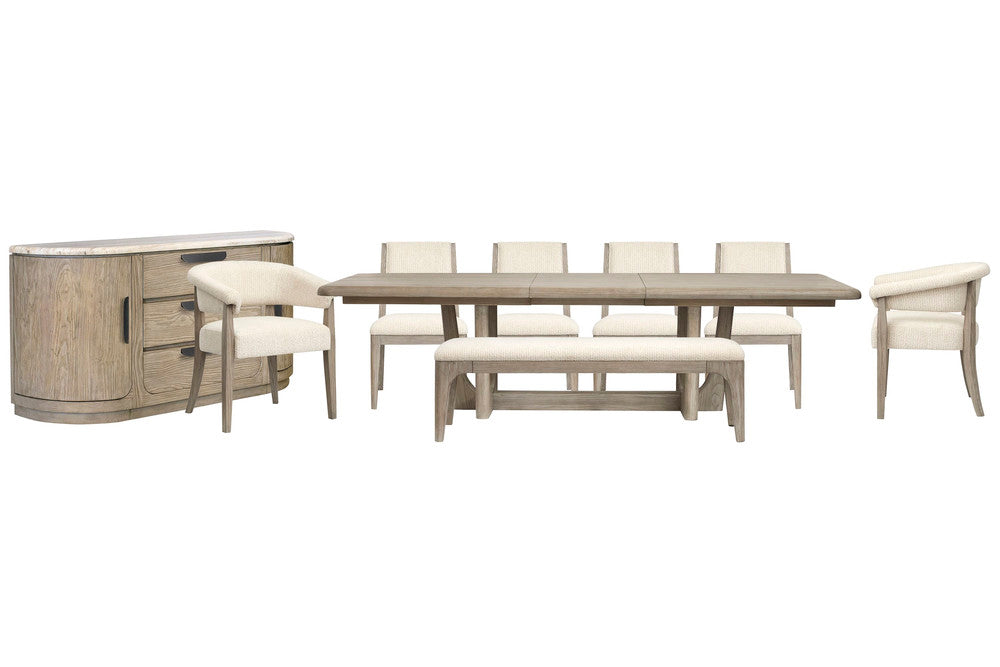 Magnussen - Braelyn Dorian Grey Extendable Trestle Dining Table With 4 Side Chairs 2 Host Chairs Bench And Buffet - D5874-21-KIT21 view 1