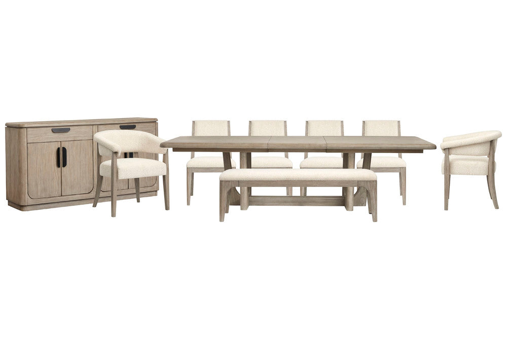 Magnussen - Braelyn Dorian Grey Extendable Trestle Dining Table With 4 Side Chairs 2 Host Chairs Bench And Server - D5874-21-KIT20 view 1