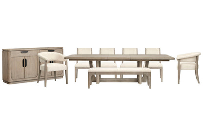 Magnussen - Braelyn Dorian Grey Extendable Trestle Dining Table With 4 Side Chairs 2 Host Chairs Bench And Server - D5874-21-KIT20 view 1