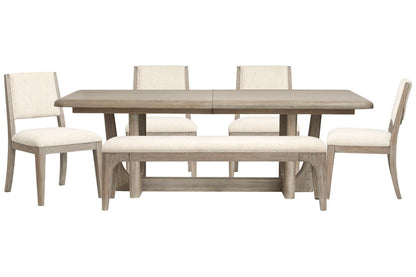 Magnussen - Braelyn Dorian Grey Extendable Trestle Dining Table With 4 Side Chairs And Bench - D5874-21-KIT13 view 1