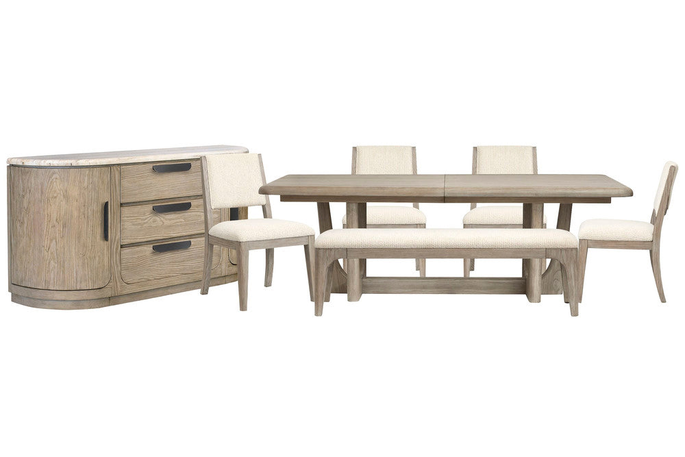 Magnussen - Braelyn Dorian Grey Extendable Trestle Dining Table With 4 Side Chairs Bench And Buffet - D5874-21-KIT15 view 1