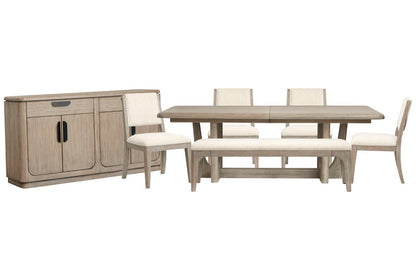Magnussen - Braelyn Dorian Grey Extendable Trestle Dining Table With 4 Side Chairs Bench And Server - D5874-21-KIT14 view 1