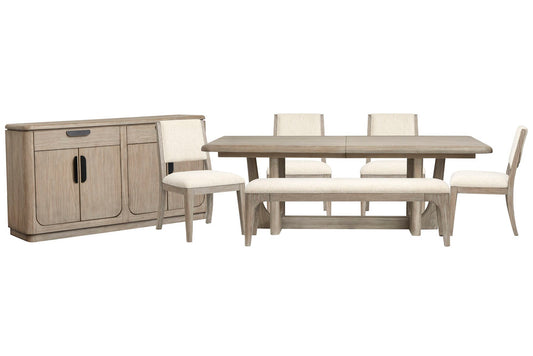 Magnussen - Braelyn Dorian Grey Extendable Trestle Dining Table With 4 Side Chairs Bench And Server - D5874-21-KIT14 view 1