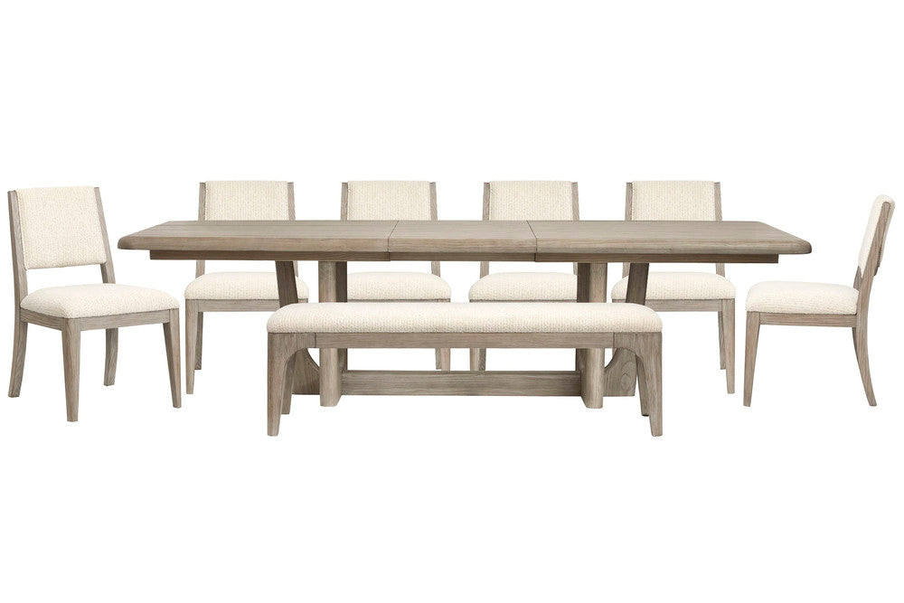 Magnussen - Braelyn Dorian Grey Extendable Trestle Dining Table With 6 Side Chairs And Bench - D5874-21-KIT16 view 1