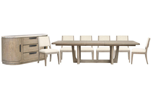 Magnussen - Braelyn Dorian Grey Extendable Trestle Dining Table With 6 Side Chairs And Buffet - D5874-21-KIT6 view 1