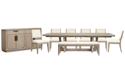 Magnussen - Braelyn Dorian Grey Extendable Trestle Dining Table With 6 Side Chairs Bench And Server - D5874-21-KIT17 view 1