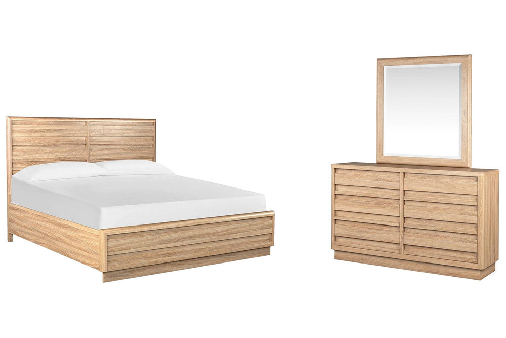 Magnussen - Brentwood Heights Provincial Brown King Panel Bed And Double Drawer Dresser With Portrait Mirror - B6381-64-KIT3 view 1