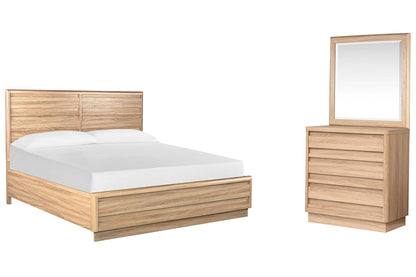 Magnussen - Brentwood Heights Provincial Brown Queen Panel Bed And Single Drawer Dresser With Portrait Mirror - B6381-54-KIT4 view 1