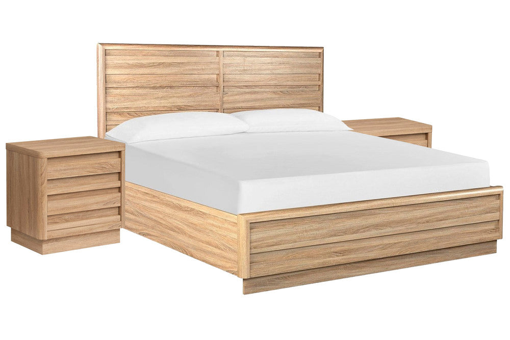Magnussen - Brentwood Heights Provincial Brown Queen Panel Bed With 2 Nightstands - B6381-54-KIT2 view 1