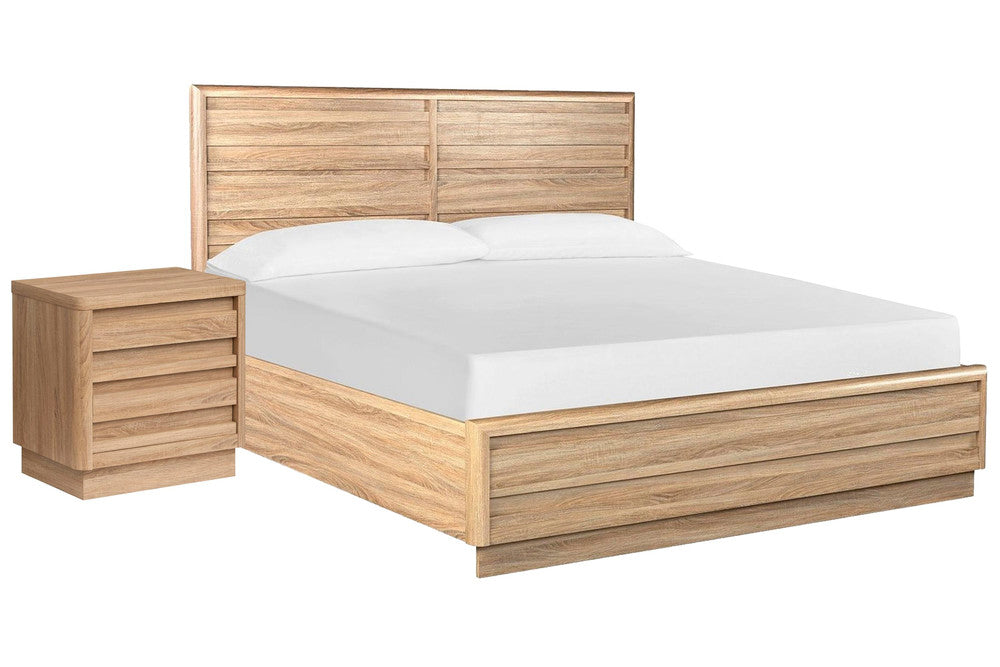 Magnussen - Brentwood Heights Provincial Brown Queen Panel Bed With Nightstand - B6381-54-KIT1 view 1