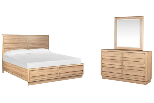 Magnussen - Brentwood Heights Provincial Brown Queen Panel Storage Bed And Double Drawer Dresser With Portrait Mirror - B6381-54A-KIT3 view 1