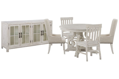 Magnussen - Bronwyn Alabaster 48" Round Dining Table With 2 Side Chairs 2 Host Chairs And Buffet - D4436-22-KIT18 view 1