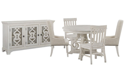 Magnussen - Bronwyn Alabaster 48" Round Dining Table With 2 Side Chairs 2 Host Chairs And Server - D4436-22-KIT17 view 1