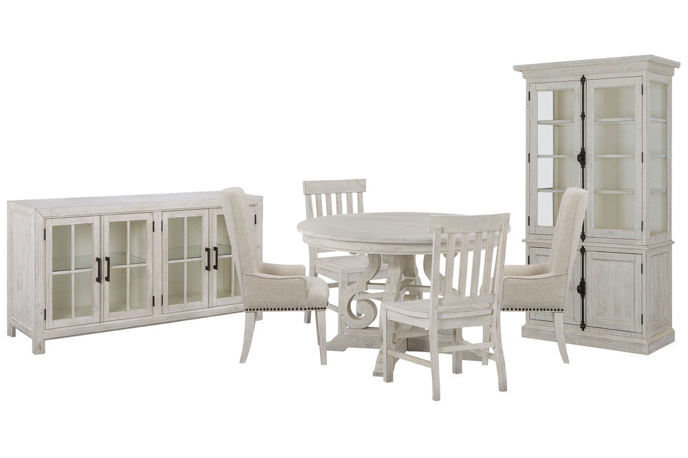 Magnussen - Bronwyn Alabaster 48" Round Dining Table With 2 Side Chairs 2 Host Chairs Buffet And Dining Cabinet - D4436-22-KIT20 view 1