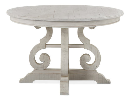 Magnussen - Bronwyn Alabaster 48" Round Dining Table With 2 Upholstered Side Chairs 2 Host Chairs And Server - D4436-22-KIT22 view 3