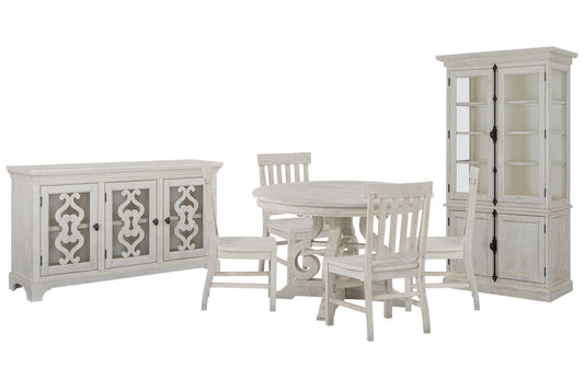 Magnussen - Bronwyn Alabaster 48" Round Dining Table With 4 Side Chairs Server And Dining Cabinet - D4436-22-KIT4 view 1