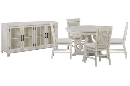 Magnussen - Bronwyn Alabaster 48" Round Dining Table With 4 Upholstered Side Chairs And Buffet - D4436-22-KIT8 view 1