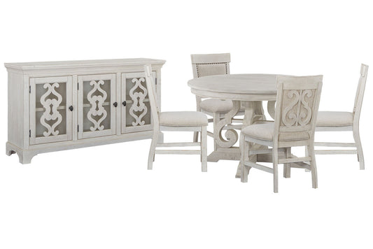 Magnussen - Bronwyn Alabaster 48" Round Dining Table With 4 Upholstered Side Chairs And Server - D4436-22-KIT7 view 1