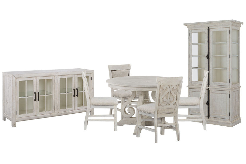Magnussen - Bronwyn Alabaster 48" Round Dining Table With 4 Upholstered Side Chairs Buffet And Dining Cabinet - D4436-22-KIT10 view 1