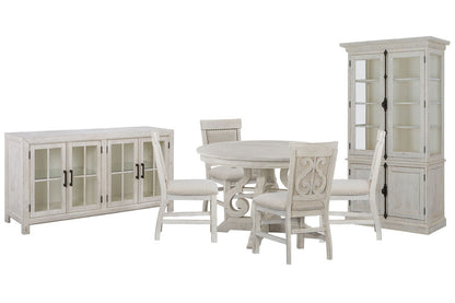 Magnussen - Bronwyn Alabaster 48" Round Dining Table With 4 Upholstered Side Chairs Buffet And Dining Cabinet - D4436-22-KIT10 view 1