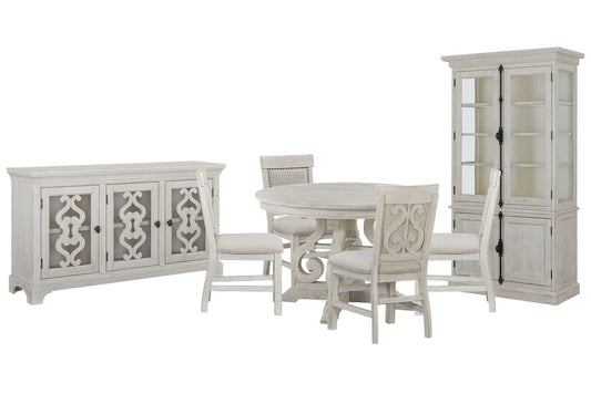 Magnussen - Bronwyn Alabaster 48" Round Dining Table With 4 Upholstered Side Chairs Server And Dining Cabinet - D4436-22-KIT9 view 1