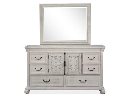 Magnussen - Bronwyn Alabaster California King Panel Bed And Drawer Dresser With Landscape Mirror - B4436-74-KIT3 view 5