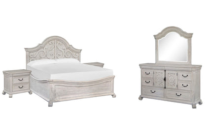 Magnussen - Bronwyn Alabaster California King Shaped Panel Bed 2 Nightstands And Drawer Dresser With Shaped Mirror - B4436-75-KIT6 view 1