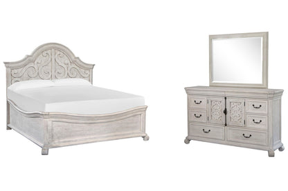 Magnussen - Bronwyn Alabaster California King Shaped Panel Bed And Drawer Dresser With Landscape Mirror - B4436-75-KIT3 view 1