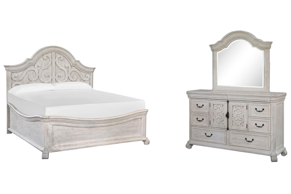 Magnussen - Bronwyn Alabaster California King Shaped Panel Bed And Drawer Dresser With Shaped Mirror - B4436-75-KIT4 view 1