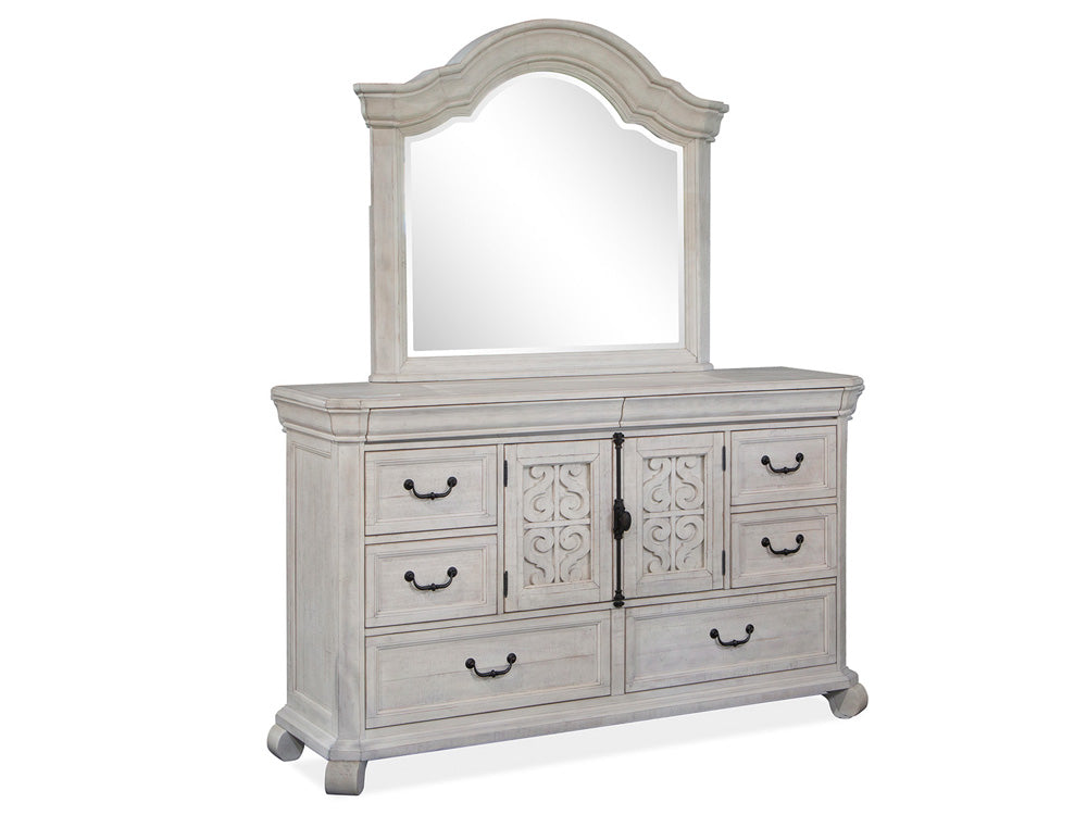 Magnussen - Bronwyn Alabaster Drawer Dresser With Shaped Mirror - B4436-2045 view 1