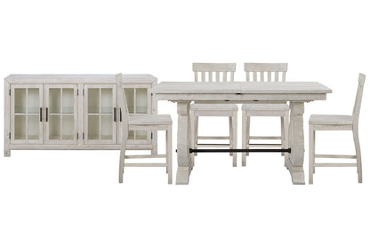 Magnussen - Bronwyn Alabaster Extendable Rectangular Counter Height Dining Table With 4 Counter Chairs And Buffet - D4436-42-KIT3 view 1