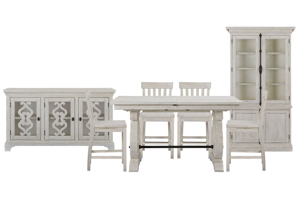 Magnussen - Bronwyn Alabaster Extendable Rectangular Counter Height Dining Table With 4 Counter Chairs Server And Dining Cabinet - D4436-42-KIT4 view 1