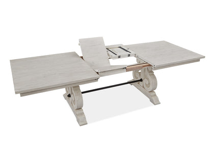 Magnussen - Bronwyn Alabaster Extendable Rectangular Dining Table With 2 Benches 2 Host Chairs And Server - D4436-20-KIT67 view 7