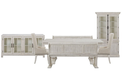 Magnussen - Bronwyn Alabaster Extendable Rectangular Dining Table With 2 Benches 2 Host Chairs Buffet And Dining Cabinet - D4436-20-KIT70 view 1