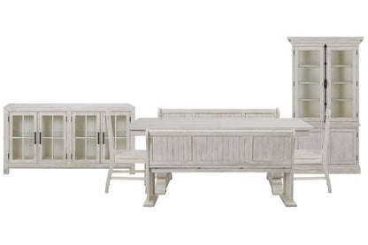 Magnussen - Bronwyn Alabaster Extendable Rectangular Dining Table With 2 Benches 2 Side Chairs Buffet And Dining Cabinet - D4436-20-KIT60 view 1