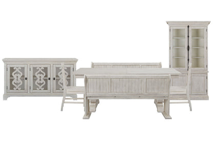 Magnussen - Bronwyn Alabaster Extendable Rectangular Dining Table With 2 Benches 2 Side Chairs Server And Dining Cabinet - D4436-20-KIT59 view 1
